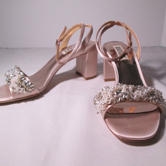 Badgley Mischka Clara Embellished Strap Evening Shoe Sz 6.5 - Picture 6 of 10